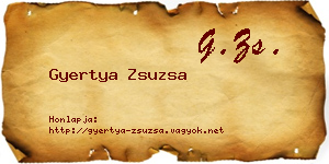 Gyertya Zsuzsa névjegykártya